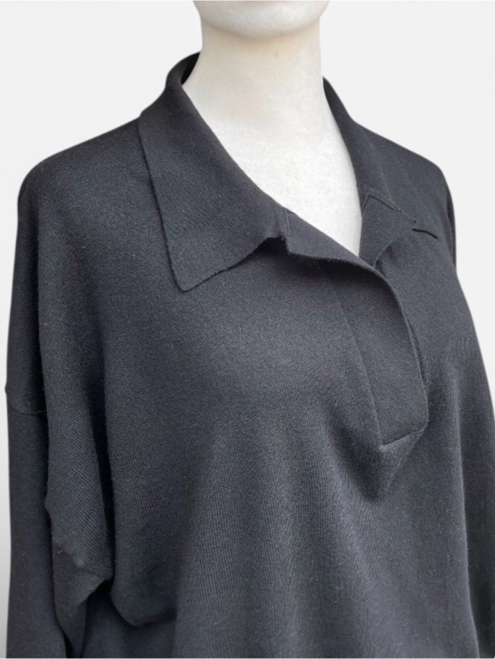 Alex Marie Collared Polo Sweater in Black Size XL - Picture 7 of 9